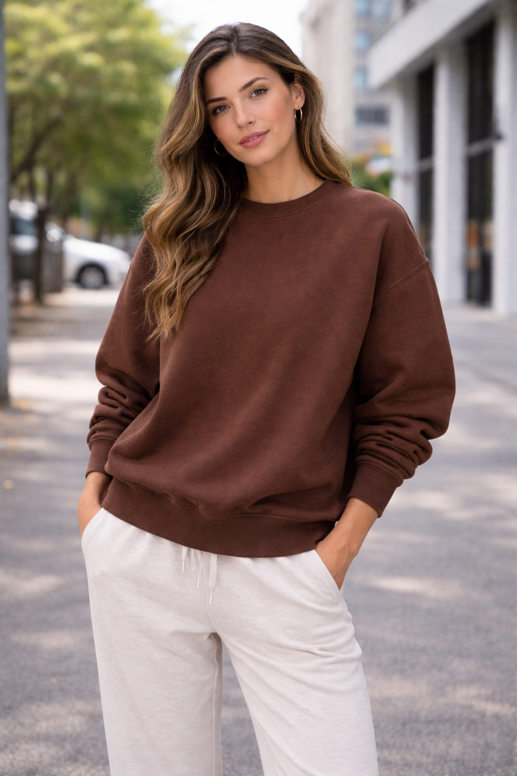 Brown Crewneck - Medium Weight